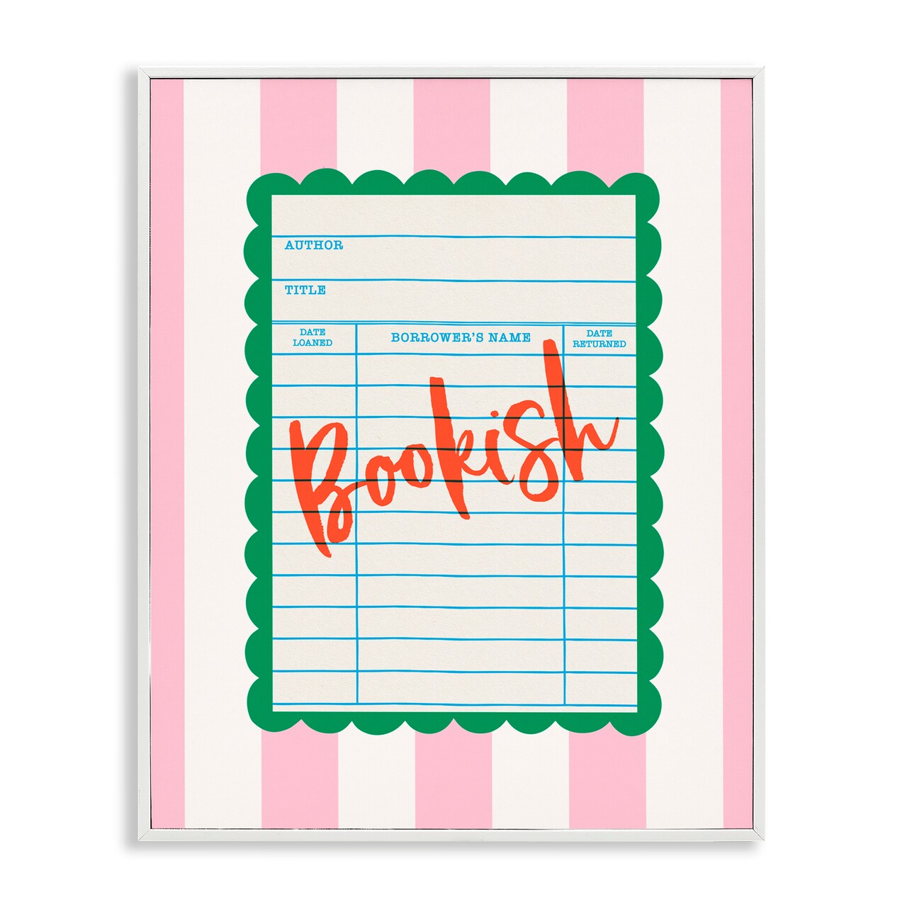 Stupell Industries Bookish Reader Library Card Framed Giclee, design by Nadia Hassan